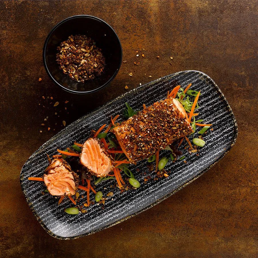 Churchill Charcoal Black Chef's Oblong Plate 11 Inch (12 Pack) - BJ382 4 Churchill Charcoal Black Chef's Oblong Plate 11 Inch (12 Pack) - BJ382 - Image 2