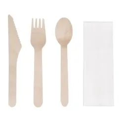 Fiesta Green Wooden Cutlery Meal Pack (Pack Of 250) - DF422