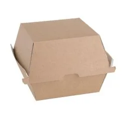 Fiesta Green Compostable Kraft Burger Boxes Large 112mm (Pack Of 150) - FB665