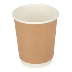 Fiesta Disposable Coffee Cups Double Wall Kraft 340ml / 12oz (Pack Of 25) - GP437