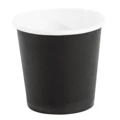 Fiesta Disposable Espresso Cups Single Wall Black 112ml / 4oz (Pack Of 50) - GF019