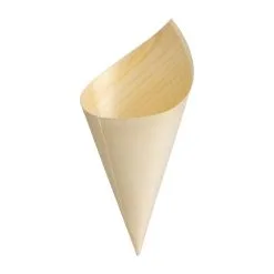 Fiesta Green Biodegradable Wooden Canape Cones 75mm (Pack Of 100) - DK389