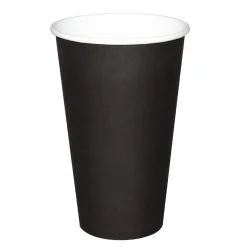 Fiesta Single Wall Takeaway Coffee Cups Black 455ml / 16oz (Pack Of 1000) - GF044