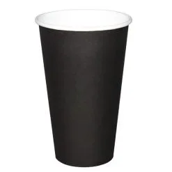 Fiesta Single Wall Takeaway Coffee Cups Black 455ml / 16oz (Pack Of 50) - GF045