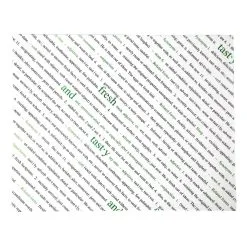 *Non-Branded Greaseproof Paper Sheets Fresh And Tasty Print 255 X 203mm (Pack Of 500) - GK975