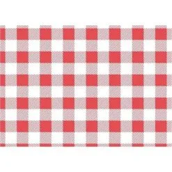 *Non-Branded Greaseproof Paper Sheets Red Gingham 190 X 310mm (Pack Of 200) - CL658