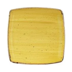 Churchill Mustard Seed Yellow Deep Square Plate 26.8cm (6 Pack) - BH663MU