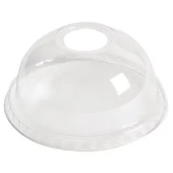 Plastico Domed Lids With Hole 77mm (Pack Of 1000) - DE134