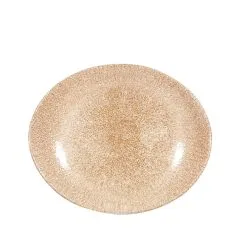 Churchill Raku Garnet Orange Oval Coupe Plate (12 Pack) - BK087