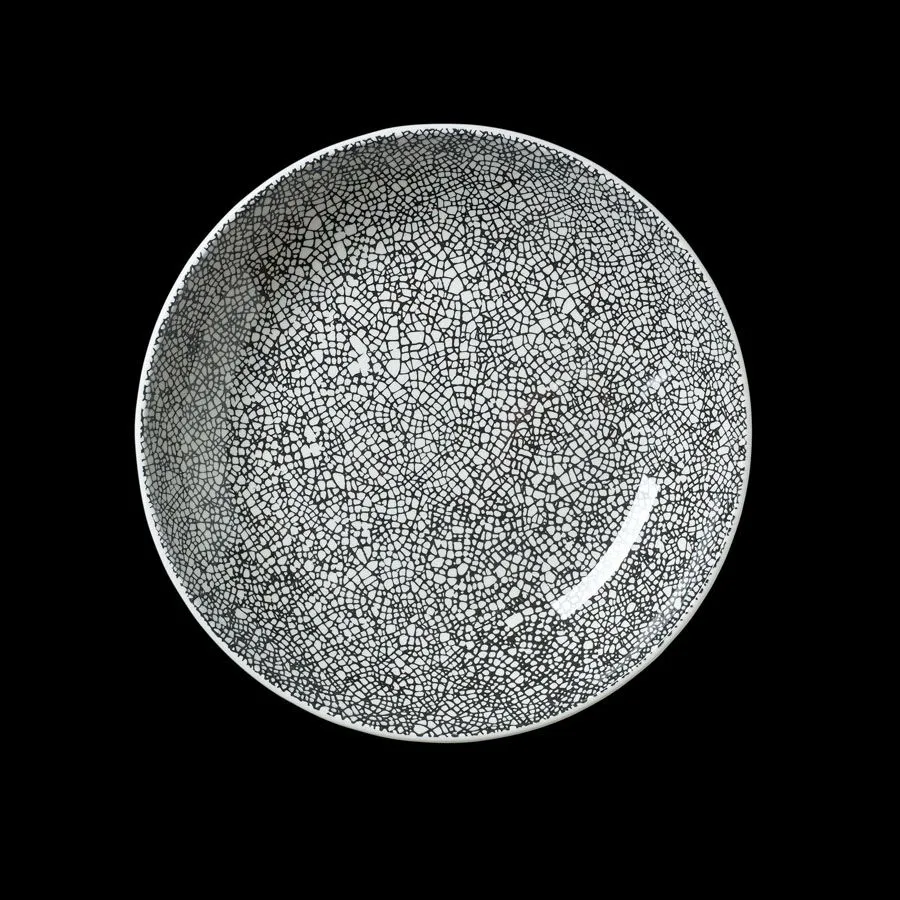 Steelite Ink Crackle Coupe Bowl Black 20.25cm (12 Pack) - BK655BL 2 Steelite Ink Crackle Coupe Bowl Black 20.25cm (12 Pack) - BK655BL