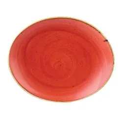 Churchill Stonecast Berry Red Oval Coupe Plate 7 Inch (12 Pack) - BH664RE