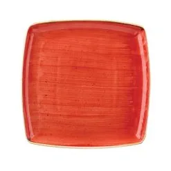 Churchill Stonecast Berry Red Square Plare 10 Inch (6 Pack) - BH663RE