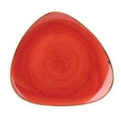 Churchill Stonecast Berry Red Triangle Plate 12 Inch (6 Pack) - BH657RE
