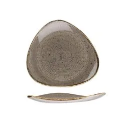 Churchill Stonecast Peppercorn Grey Triangle Plate 26.5cm (12 Pack) - BH658PG