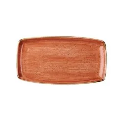 Churchill Stonecast Spiced Orange Oblong Plate 35cm (6 Pack) - BH662SO