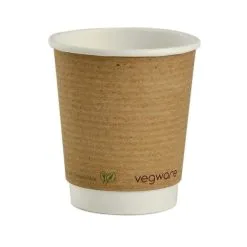 Vegware Compostable Coffee Cups Double Wall 230ml / 8oz (Pack Of 500) - GH020
